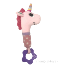 Peluche Licorne Squeaker Rose